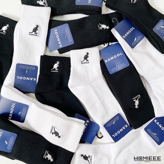 【Homieee】KANGOL 袋鼠 長襪 中筒襪 襪子 刺繡LOGO 黑色 白色 台灣公司貨 #4