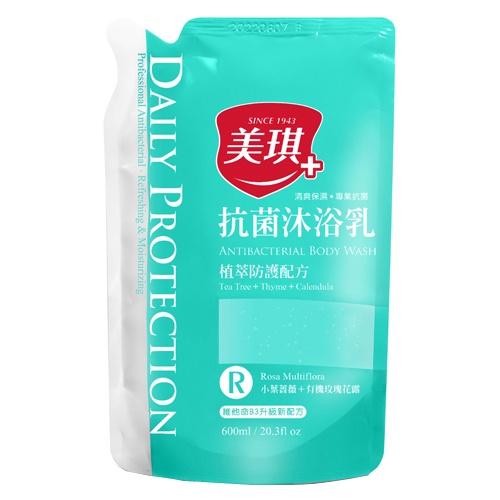 美琪抗菌沐浴乳補充包-小葉薔薇600ml【愛買】