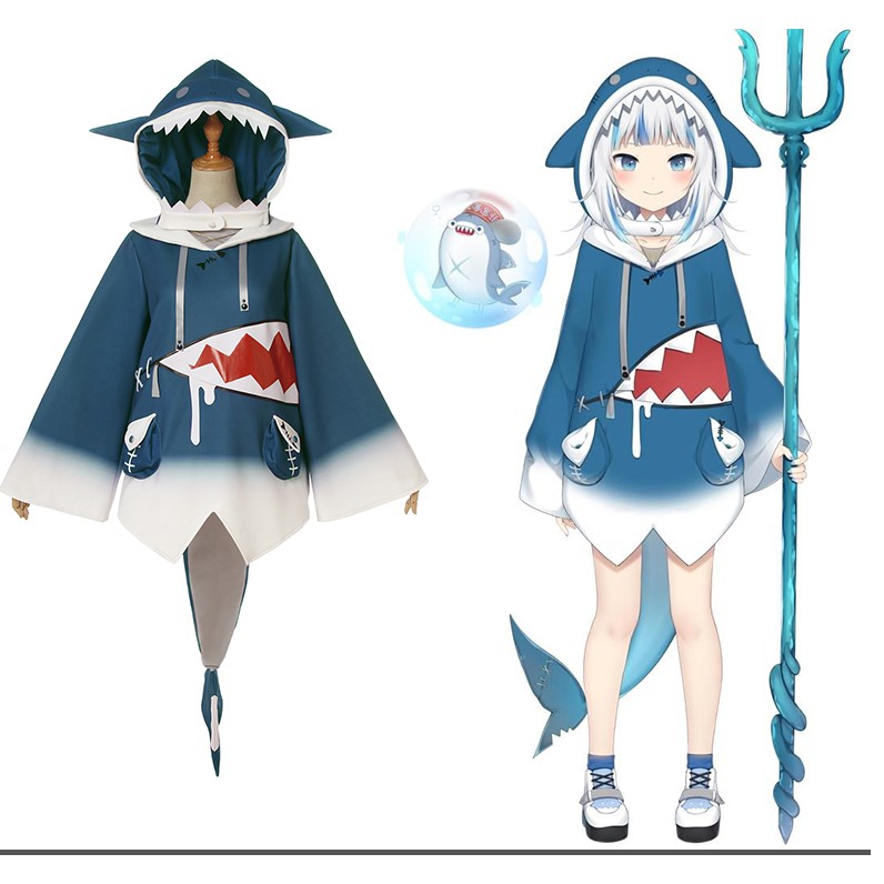 Hololive 噶嗚·古拉衣服 古拉cos 鯊魚 鯊鯊 gawr gura gawr gura衣服 | BeeCost