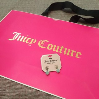 全新 美國帶回 JUICY COUTURE 精品 Logo 串珠吊飾 耳環 吊飾耳環 垂墜耳環