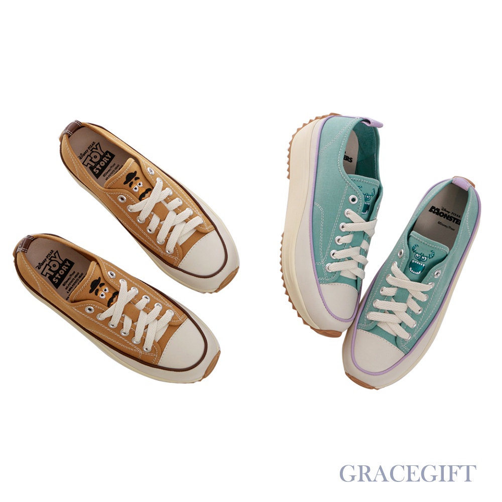 [Grace Gift] 怪獸大學毛怪款/玩具總動員蛋頭先生款厚底鋸齒休閒鞋