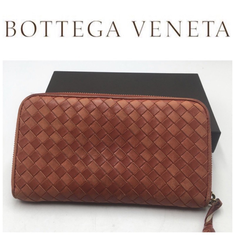 🌟快閃活動至10/10止🌟二手真品 Bottega Veneta BV 經典編織拉鍊長夾 riri拉鍊 V670