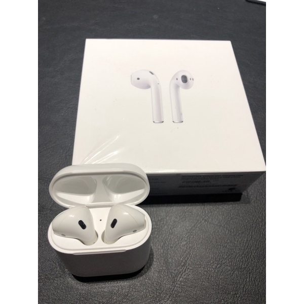 Apple AirPods 2 全配附保護盒 原廠正品二手無傷附原盒 送藍色保護殼及耳機線
