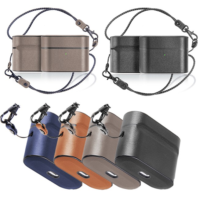 頂級真皮質感 AirPods AirPods 4 3 Pro 1/2 保護套 耳機殼 保護殼 防摔 耐衝擊 提繩便攜保護