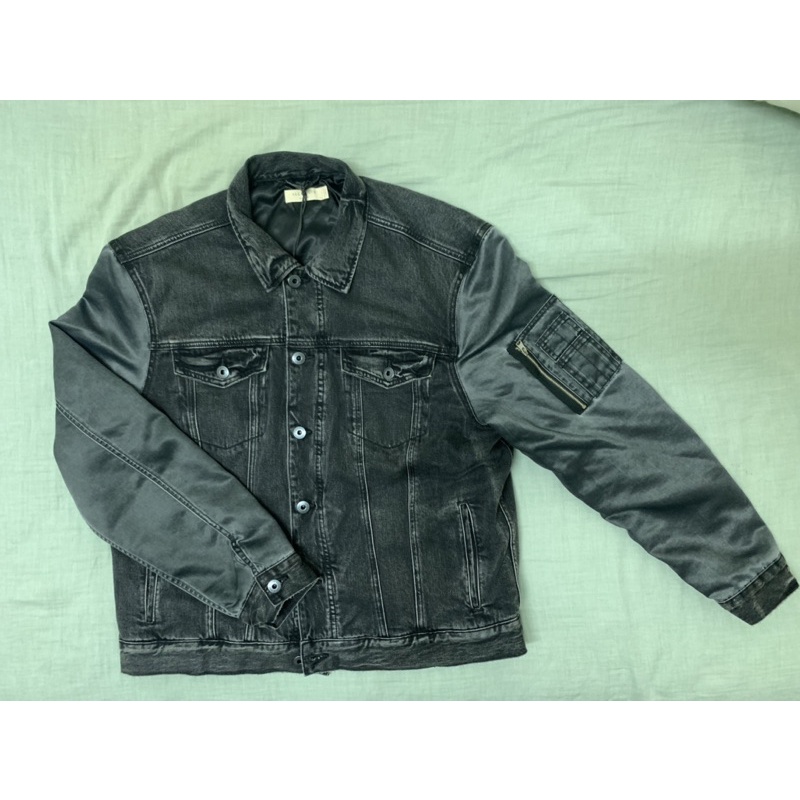 ALLSAINTS GROVE JACKET 牛仔拼接外套 復古洗舊 大尺寸