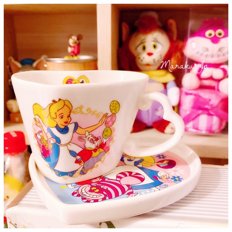 日本東京迪士尼 愛麗絲夢遊仙境 Alice 鐘點兔 笑笑貓 邪貓 愛麗絲 馬克杯 杯子 咖啡杯 陶瓷盤 點心盤 盤子