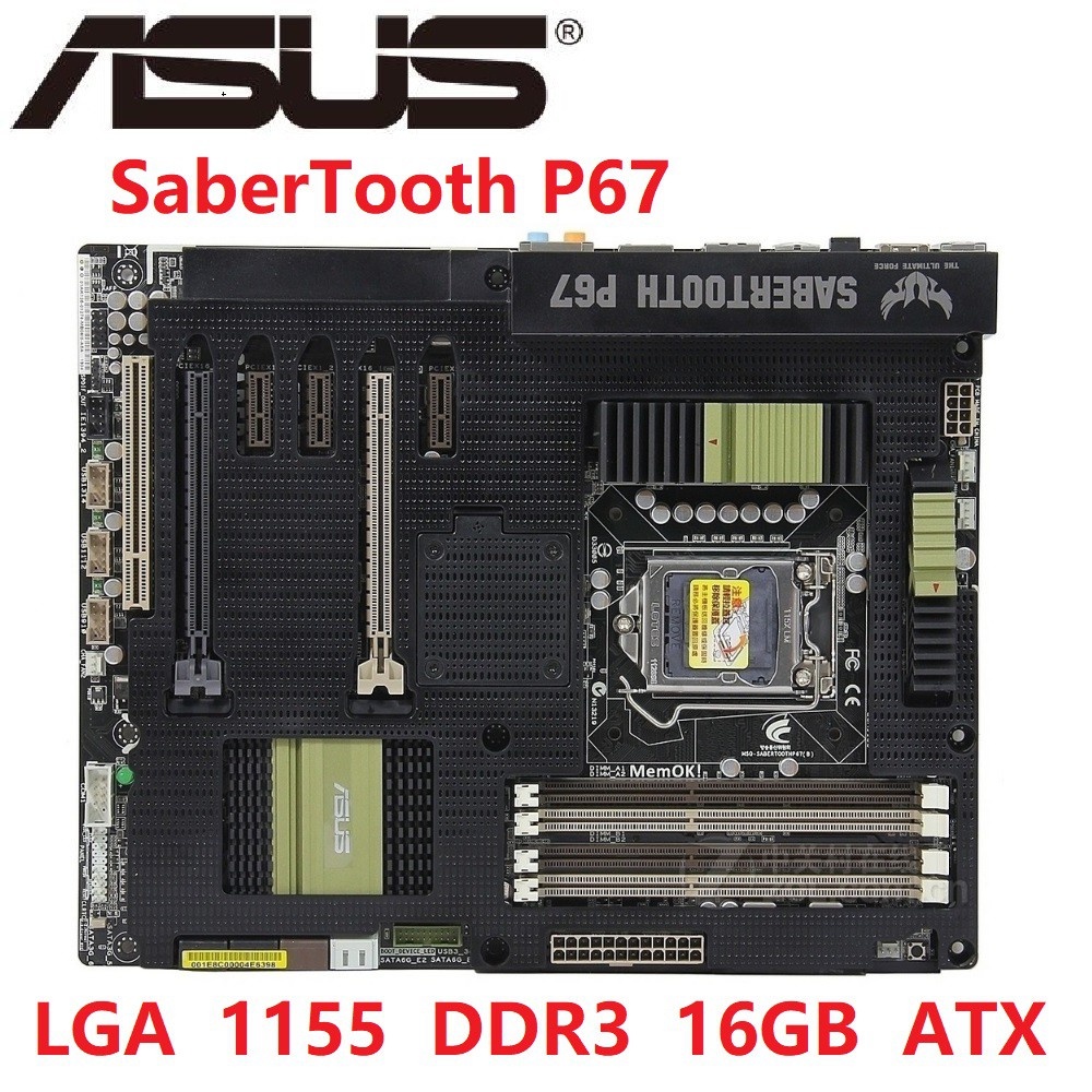 華碩SaberTooth P67主板P67插座LGA1155 i3 i5 i7 DDR3 32G UEFI BIOS二手