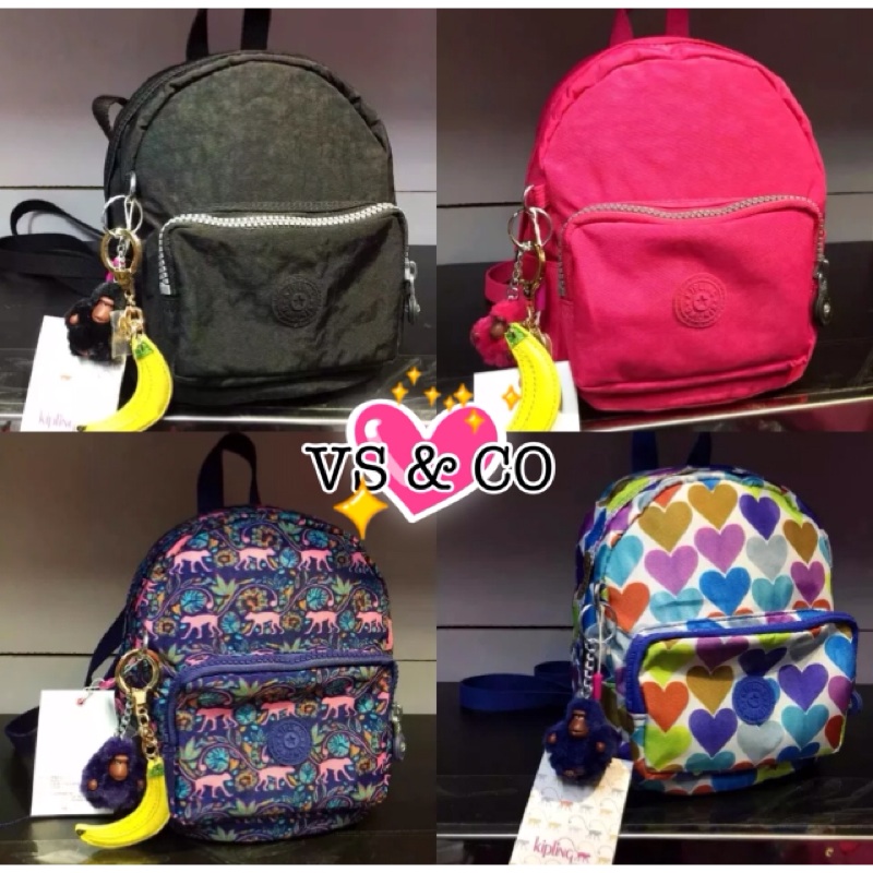 ♥ VS &amp; CO ♥ 美國outlet代購 Kipling 2in1兩用包輕巧可愛帆布防潑水後背包+斜背包兩用媽媽包