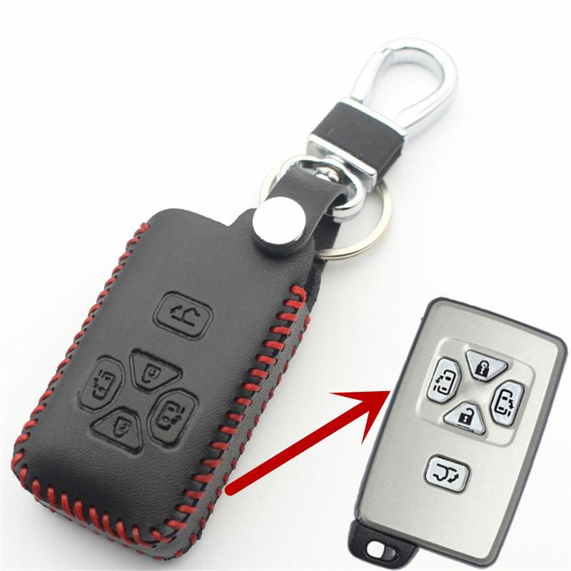 皮革5按鈕智能鑰匙包蓋為豐田銳志/ avalon / previa / alphard / prius汽車造型L77