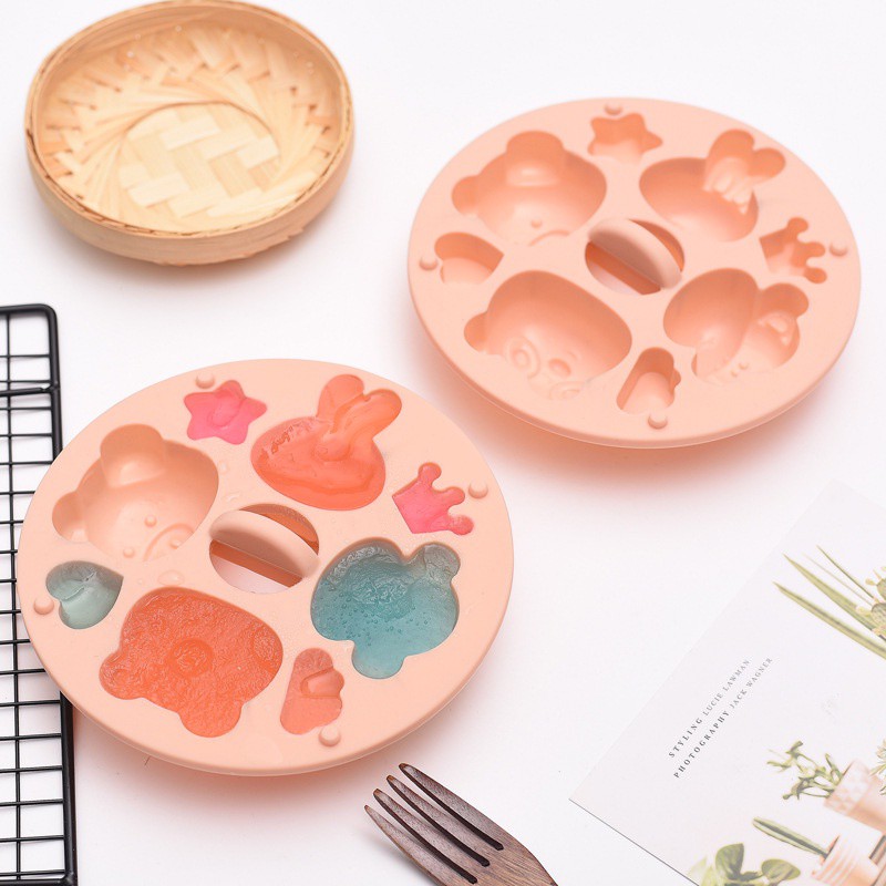 《微涼》寶寶輔食蒸糕模具家用兒童卡通硅膠蒸蛋糕米糕果凍布丁制冰工具