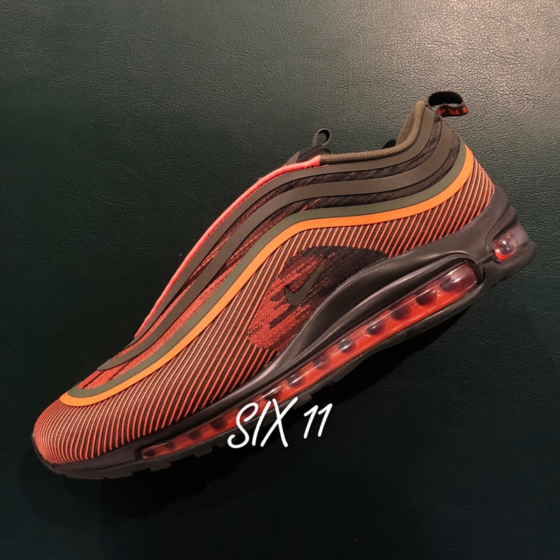 @SIX@NIKE AIR MAX 97 ULTRA 17 墨綠 橘 3M 反光 慢跑鞋 男鞋 918356-801