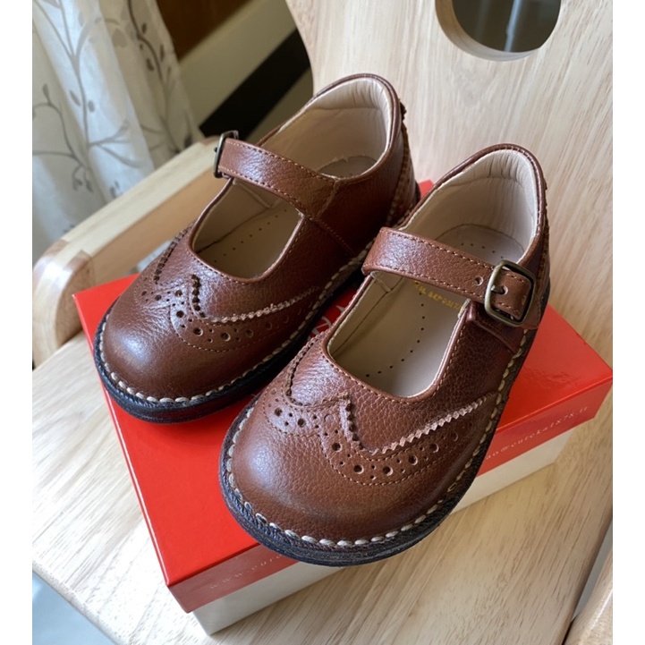保留中Eureka 牛津雕花皮鞋 手工訂製童鞋 深棕色真皮/ 小詩洋行購入
