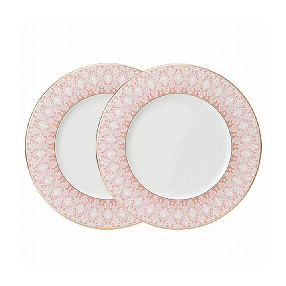 【 NARUMI日本鳴海骨瓷】AURORA粉紅極光骨瓷平盤2入組(21cm) 餐桌擺設 下午茶首選