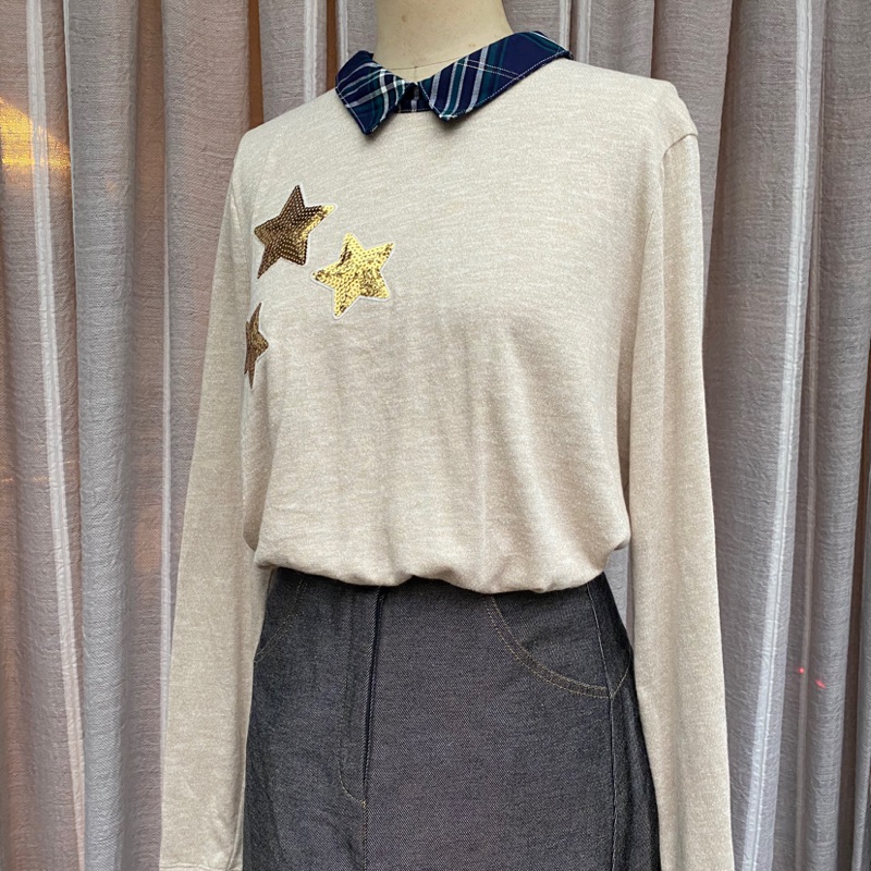 全新品-美系Madison Jules 針平配襯衫式上衣
