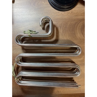 ［10個一組不拆賣買到賺到］不鏽鋼衣褲架 8mm超耐重 銀色五件式褲架 圍巾領巾5層衣架
