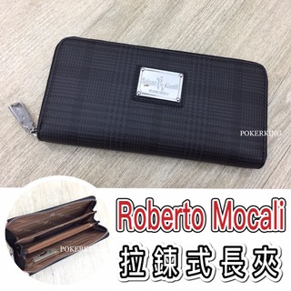 POKER📣(免運-專櫃品牌) Roberto Mocali 諾貝兔 防刮牛皮 拉鍊長夾 真皮 皮夾 長夾 女夾 男夾