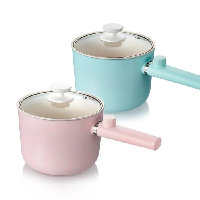 《KINYO》 1.2L馬卡龍陶瓷快煮美食鍋(藍/粉)電火鍋 個人鍋 ~顏色隨機出貨