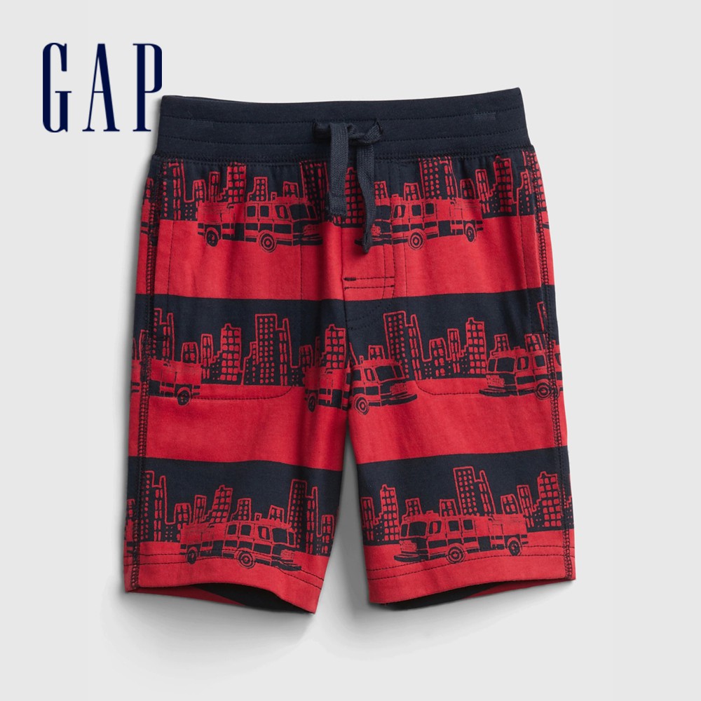Gap 男幼童裝 鬆緊短褲 布萊納系列-消防車圖案(542324)