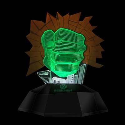 [現貨]綠巨人浩克視覺3D立體燈 復仇者  彩色閃燈特效 觸摸開關The Hulk錯覺燈 漫威英雄夜燈趣味創意禮物
