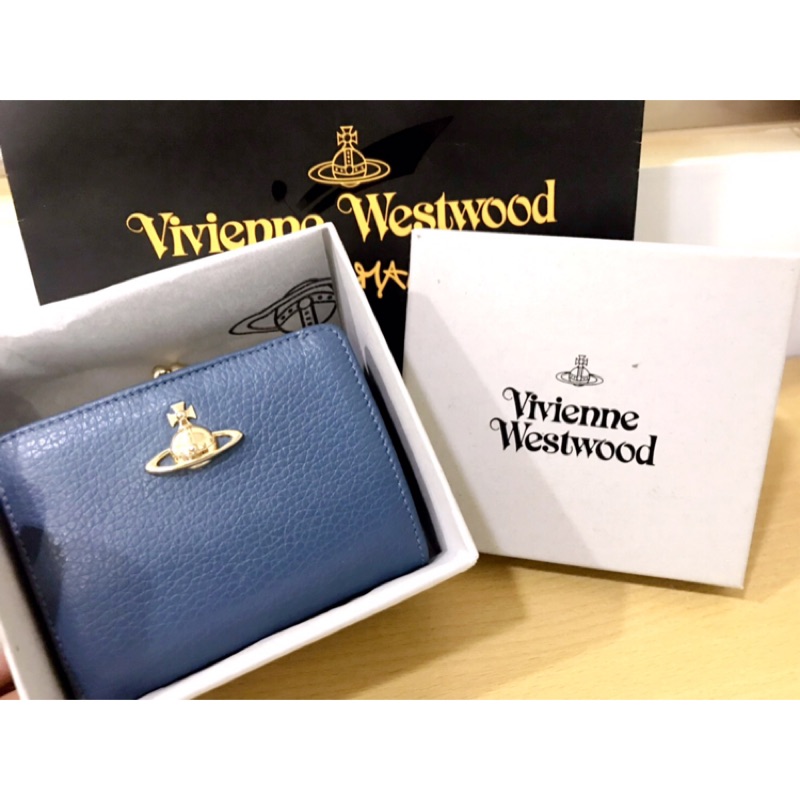 Vivienne Westwood -藍色短夾-9成新全配