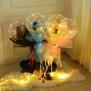 LED發光氣球玫瑰花束 / 波波球帶燈 / 玫瑰花氣球發光氣球花 / 情人節浪漫告白氣球燈 / 派對&生日&婚宴氣球