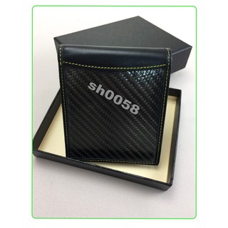 Real Carbon Fiber Wallet 真卡夢 真碳纖維男用真牛皮流行皮夾 線色隨機出貨 內有9卡夾