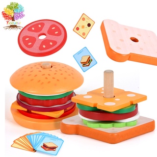 【樹年】蒙氏迷你過家家三明治漢堡套裝玩具 兒童仿真食物快餐