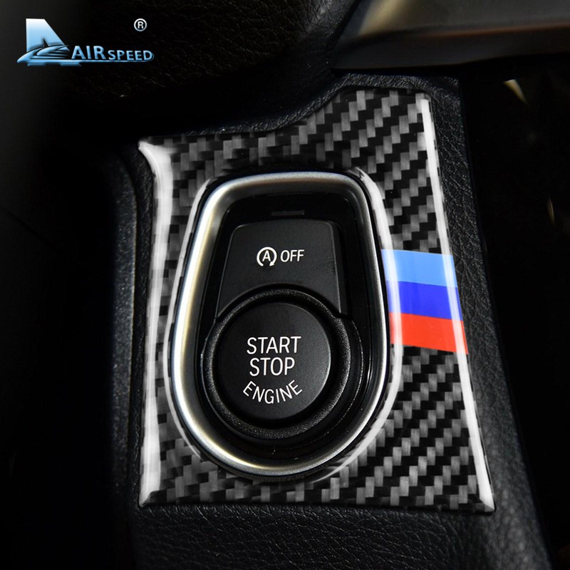 適用 BMW 寶馬3系3GT F30 F34 F31 真碳纖維 一鍵啟動 裝飾貼 啟動按鈕 開關 卡aejay美品店