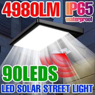50w 太陽能 Led 路燈戶外花園泛光燈防水運動感應燈屋門廊 Led 戶外燈可充電