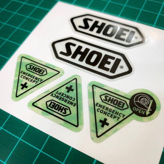 客製化 ◆ 反光迷彩綠 SHOEI ( 塗鴉改色) 選手帽鏡片貼紙 X-14 造型字樣圖樣 防水貼紙可貼機車 安全帽上
