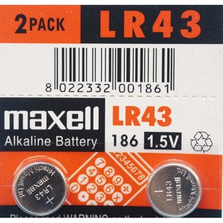 maxell LR43 186 鈕扣型電池 /一卡2顆入 1.5V 鈕扣電池 手錶電池-傑梭