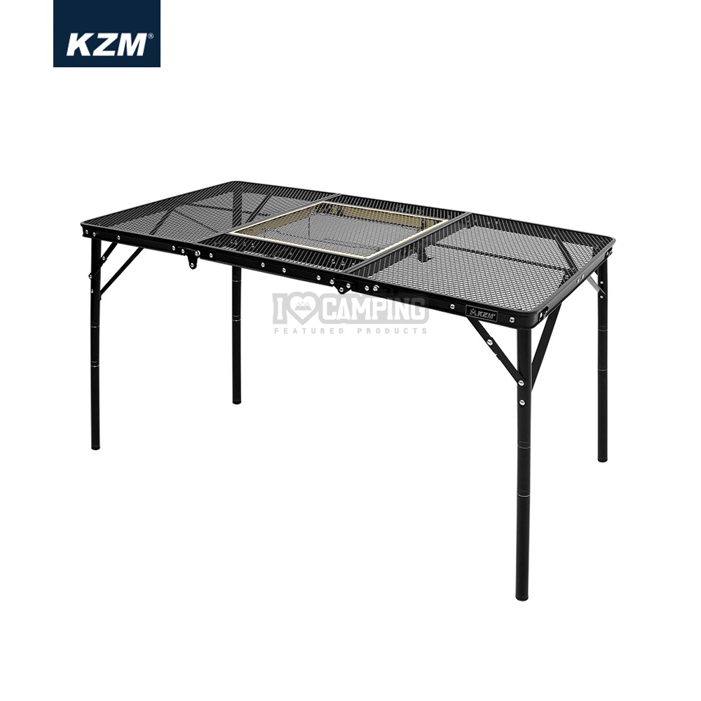 【愛上露營】KAZMI KZM IMS三折合鋼網燒烤桌含收納袋 露營桌 摺疊桌