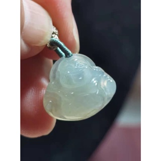 翡翠，天然緬甸A貨，起膠果凍肚灑金彌勒佛翡翠項鍊