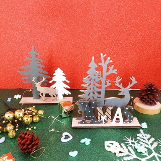 聖誕木質擺件 聖誕樹擺飾 XMAS擺飾 麋鹿擺飾 聖誕擺飾 【台中出貨.現貨】