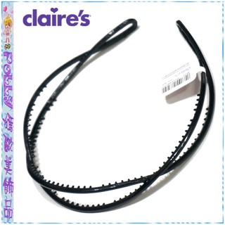 ↘清倉特價歐美claire′s黑色壓克力雙圈交叉馬眼鏤空髮箍