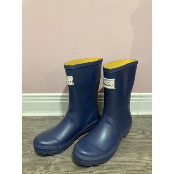 Miolla 英國品牌Joules 藍色白標牌 中筒雨靴/雨鞋