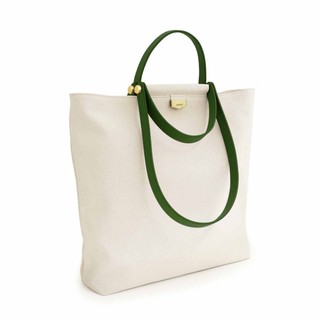 ADay皮革組合包/米帆布包+綠色提把【官方授權】ibaobao愛包包