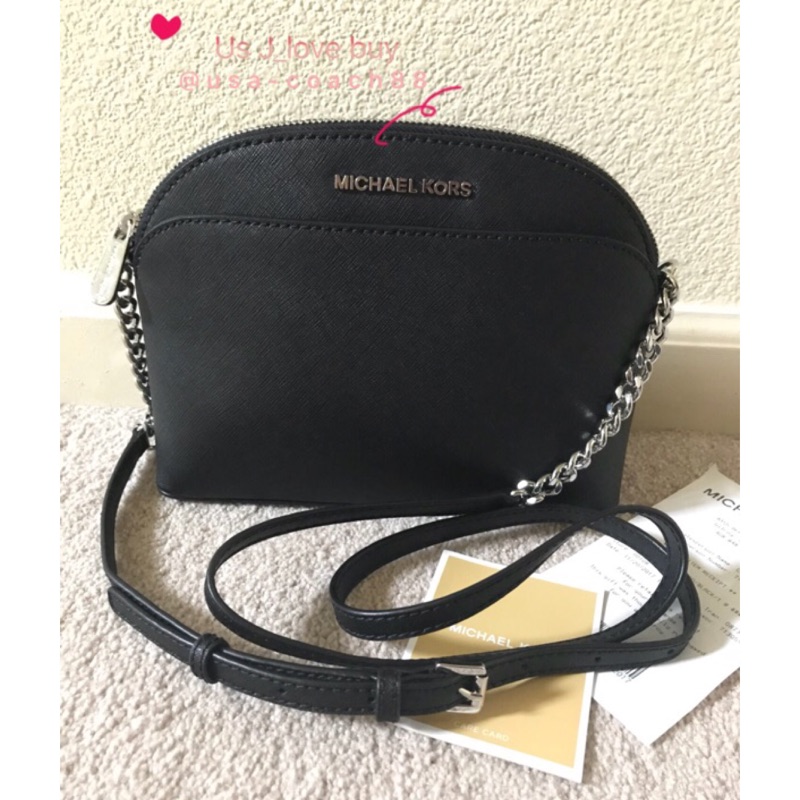 ❤美國阿姐代購❤Michael Kors MK 素面防刮皮革 貝殼包/斜背包 黑色 現貨在美