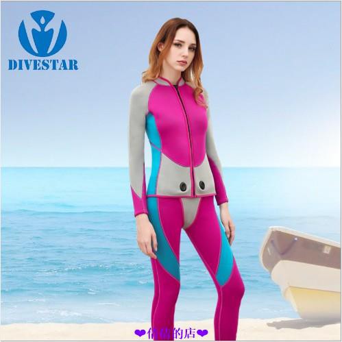 【cc】女3mm連體潛水服 女自由潛濕衣 保暖沖浪服 女式分體防寒衣 分體潛水衣