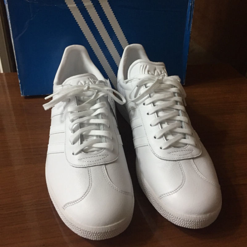 Adidas GAZELLE 全白 真皮運動 訓練鞋 全新品