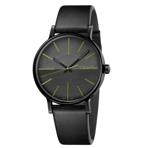 Calvin Klein CK 美式簡約黑鋼皮帶腕錶(K7Y214CL)41mm