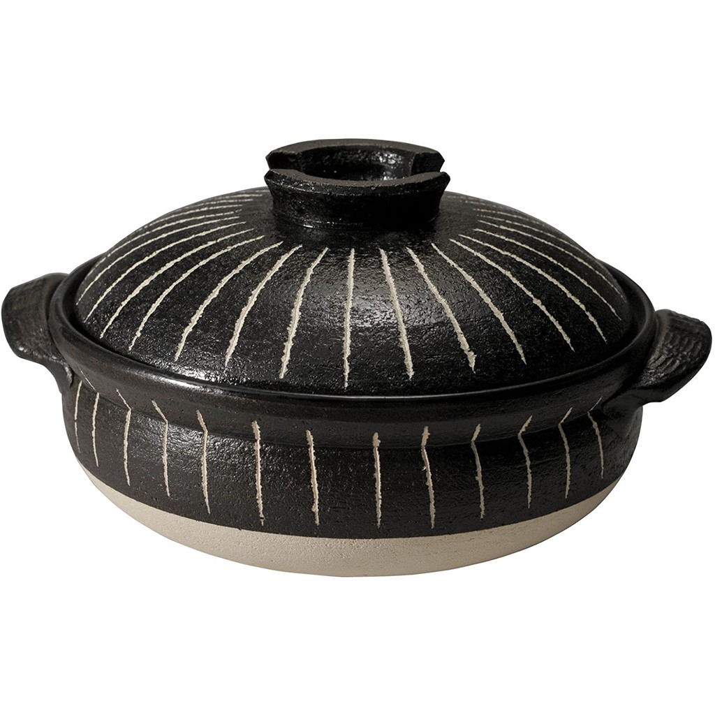 日本製マルヨシ陶器 萬古燒陶鍋 黑十草8號土鍋 M7293 砂鍋 耐高溫 家用煲湯燉鍋 二手
