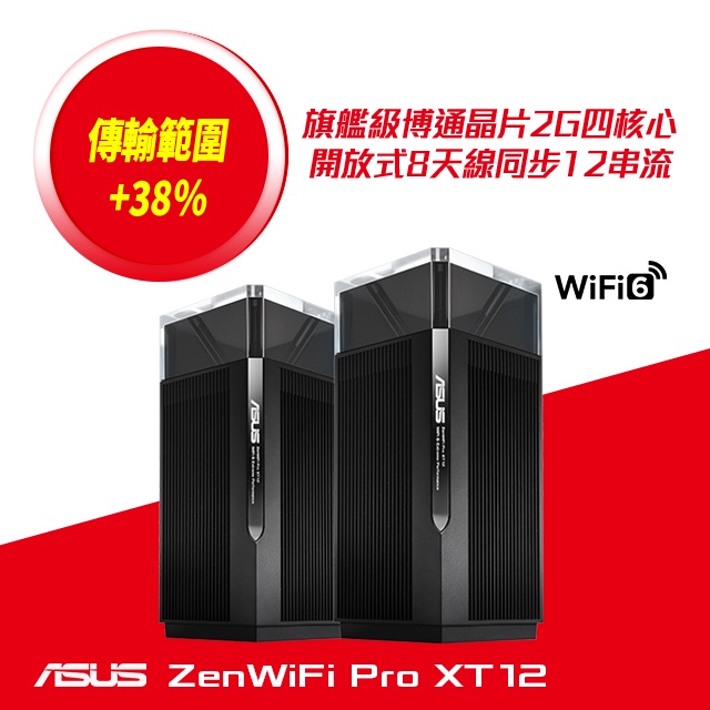 公司貨 ASUS ZenWiFi Pro XT12 雙入組 AX11000 Mesh 三頻全屋網狀 WiFi6