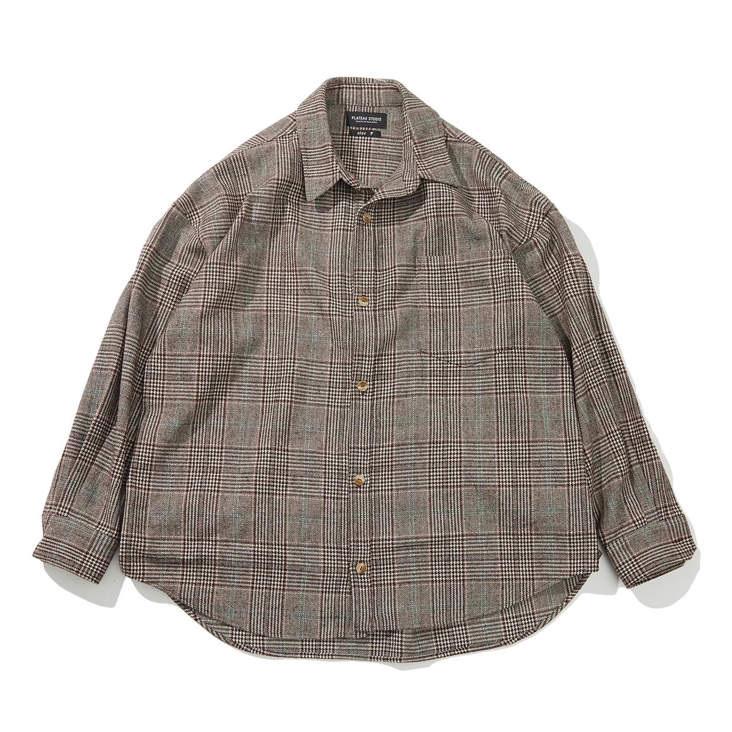 PLATEAU STUDIO "oversized wool check shirt"