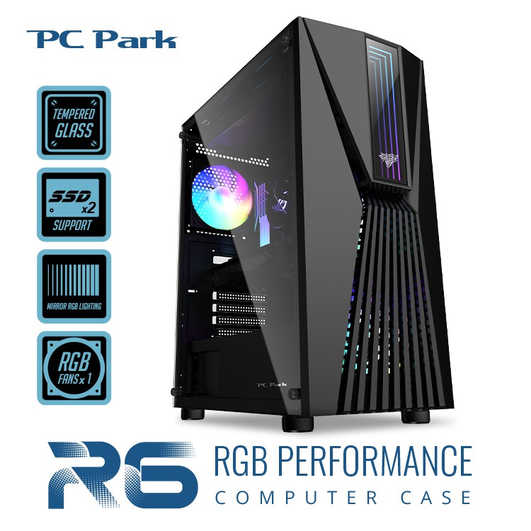 PC Park R6 RGB 電腦機殼 E-ATX/ATX/M-ATX/ITX 黑 1大3小 現貨 廠商直送