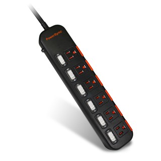 群加 PowerSync 六開六插滑蓋防塵防雷擊延長線/4.5m(TPS366DN0045)