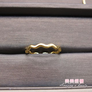美美銀樓 9999黃金 6D工藝 上下坡浪 波浪造型戒指(固定戒圍)