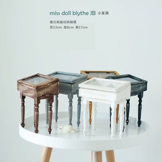 miss doll blythe JB（ 復古收納櫃）手工做舊小家具玩物懷舊書櫃餐桌圓椅小布娃衣娃鞋迷你食玩實木diy