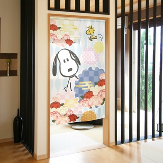 🚀 日本製 史努比 門簾 長簾 遮蔽簾 和風 日本代購 SNOOPY 浪漫花朵 居家佈置 85*150