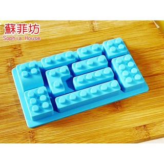 【蘇菲坊】10連積木矽膠 巧克力模 製冰盒 創意冰格 慕斯 果凍 冰塊模具 食用級矽膠模型